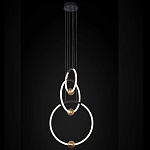 Люстра подвесная светодиодная с 3-мя кольцами Bronze Ring Chandelier варинант исполнения - 1 | Loft Concept в Санкт-петербурге