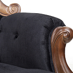 Кресло с мягкой обивкой из черного велюра на 4-х деревянных ножках Evelyn Classical Armchair варинант исполнения - 5 | Loft Concept в Санкт-петербурге