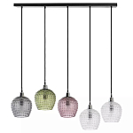 Подвесной светильник каскадный с 5-ю фактурными стеклянными плафонами Cascade with Relief Lampshades варинант исполнения - 1 | Loft Concept в Санкт-петербурге