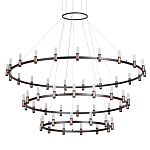 Люстра подвесная с тремя круглыми ярусами и цилиндрическими плафонами Arnaut Light варинант исполнения - 1 | Loft Concept в Санкт-петербурге