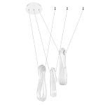 Подвесной светильник белого цвета с 3-мя изогнутыми плафонами Flow Loop варинант исполнения - 4 | Loft Concept в Санкт-петербурге