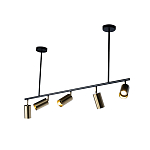 Люстра линейная с 5-ю цилиндрическими плафонами цвета латунь TRIBES CHANDELIER варинант исполнения - 2 | Loft Concept в Санкт-петербурге