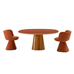 Обеденный стол оранжевый с тонкой столешницей и основанием в виде конуса Viola варинант исполнения - 2 | Loft Concept в Санкт-петербурге