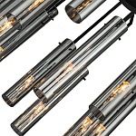 Люстра со стеклянными цилиндрическими плафонами Luminous Cylinders Smoky варинант исполнения - 5 | Loft Concept в Санкт-петербурге