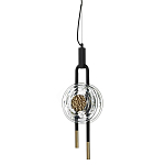 Подвесной светильник черного цвета с прозрачным стеклянным плафоном и золотистой центральной вставкой Virelia  варинант исполнения - 1 | Loft Concept в Санкт-петербурге