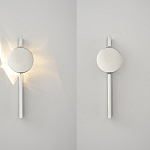 Бра с круглым зеркальным диском на прямоугольном соновании Reflection Circle Glow варинант исполнения - 2 | Loft Concept в Санкт-петербурге