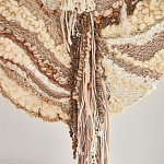 Овальный Современный Гобелен Абстракция в бежевых тонах Shallow варинант исполнения - 2 | Loft Concept в Санкт-петербурге