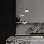 Подвесной светильник с плафоном в виде эллипса из белого алебастра Cryptocrystalline Stone варинант исполнения - 6 | Loft Concept в Санкт-петербурге