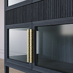 Витрина Primo со стеклянными фасадами и 2 ящиками Черный дуб варинант исполнения - 5 | Loft Concept в Санкт-петербурге