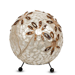 Настольная лампа из перламутра на металлическом каркасе Indonesian Ball варинант исполнения - 2 | Loft Concept в Санкт-петербурге