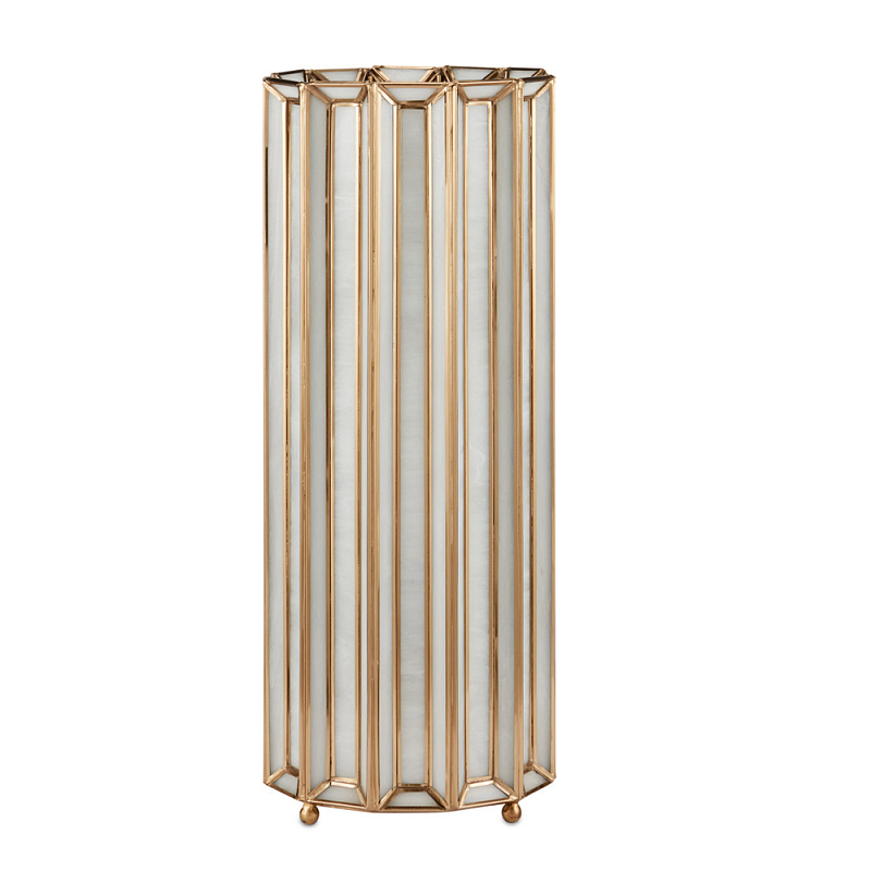 Настольная лампа в форме цилиндра фактурная Soft Glow Lamps Молочный Латунь в Санкт-петербурге | Loft Concept 