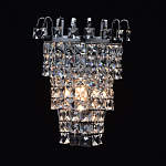 Бра настенное цвета хром с прозрачными квадратными хрустальными подвесками Crystal Regena варинант исполнения - 2 | Loft Concept в Санкт-петербурге