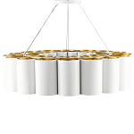 Люстра круглая фактурная в сочетании белого и золотого цвета Wide Stripes of Ribbon варинант исполнения - 3 | Loft Concept в Санкт-петербурге