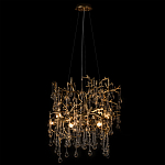 Подвесная люстра в виде ветвей деревьев золотого цвета с прозрачными подвесками-каплями 8 и 14 ламп Droplet Chandelier варинант исполнения - 3 | Loft Concept в Санкт-петербурге