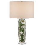 Настольная лампа керамическая с кремовым абажуром Scenic Column варинант исполнения - 4 | Loft Concept в Санкт-петербурге