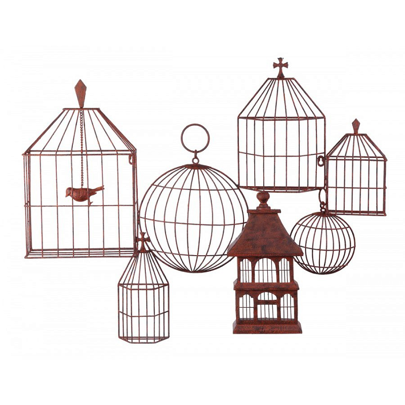 Аксессуар на стену Wall decor Bird Cages Коричневый винтаж в Санкт-петербурге | Loft Concept 