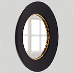 Чёрное настенное зеркало с золотым кантом Porunalia варинант исполнения - 1 | Loft Concept в Санкт-петербурге