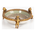 Чаша фарфоровая на бронзовых ножках в виде ангелов Porcelain Angels of Paradise варинант исполнения - 2 | Loft Concept в Санкт-петербурге