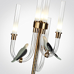 Торшер с 2-мя фигурками птиц на изогнутых прозрачных трубках Ganthea варинант исполнения - 3 | Loft Concept в Санкт-петербурге