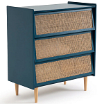 Комод с 3-мя ящиками из ротанга Blais Deep Blue Wicker Furniture варинант исполнения - 2 | Loft Concept в Санкт-петербурге