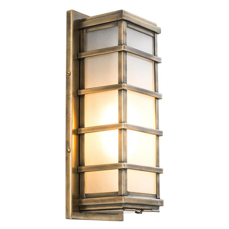 Бра Wall Lamp Welby Brass Латунь Античная полированная Прозрачное Стекло в Санкт-петербурге | Loft Concept 