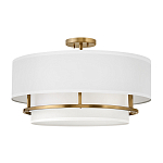 Потолочный светильник с двухслойным белым текстильным абажуром Hinkley варинант исполнения - 1 | Loft Concept в Санкт-петербурге