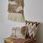 Чехол на подушку с вышивкой в виде геометрических узоров Beige Calista Square варинант исполнения - 5 | Loft Concept в Санкт-петербурге