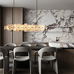 Подвесной светильник с фигурными элементами из белого алебастра Cryptocrystalline Stone варинант исполнения - 9 | Loft Concept в Санкт-петербурге