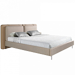 Кровать двуспальная серая с изголовьем из экокожи и ткани Modern Look варинант исполнения - 1 | Loft Concept в Санкт-петербурге