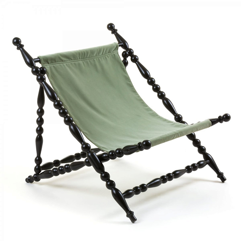 Стул Seletti Heritage Foldable Deckchair Green Черный Зеленый в Санкт-петербурге | Loft Concept 