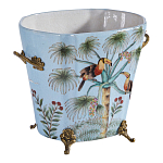 Кашпо из голубого фарфора с бронзовыми элементами Blue Garden варинант исполнения - 3 | Loft Concept в Санкт-петербурге