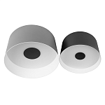 Потолочный светильник с 2-мя цилиндрическими абажурами серого и черного цвета Urban Dome варинант исполнения - 1 | Loft Concept в Санкт-петербурге