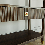 Стеллаж Elsa Dreams Walnut со стеклянными полками и ящиком варинант исполнения - 5 | Loft Concept в Санкт-петербурге