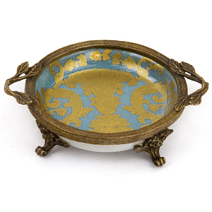 Блюдо Pale blue and Gold