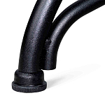 Обеденный стол с прямоугольной столешницей из стекла на черных металлических ножках White Marble варинант исполнения - 6 | Loft Concept в Санкт-петербурге