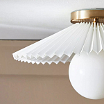 Потолочный светильник с белым плиссированным абажуром Headquarters варинант исполнения - 3 | Loft Concept в Санкт-петербурге