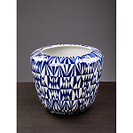 Кашпо с орнаментом в сочетании белого и синего цвета Artistic Flowerpot варинант исполнения - 3 | Loft Concept в Санкт-петербурге