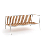 Садовый 2-х местный диван с подлокотниками из тика White варинант исполнения - 5 | Loft Concept в Санкт-петербурге