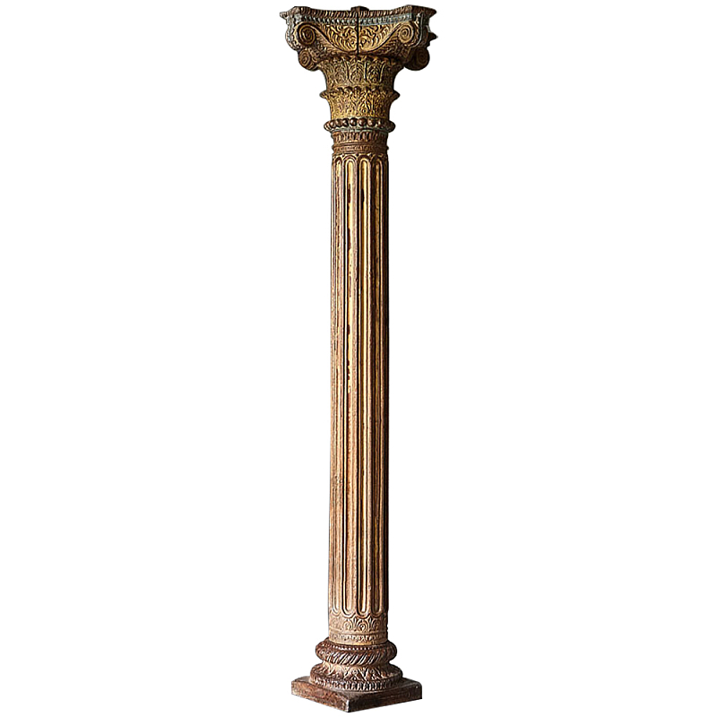 Антикварная колонна из тикового дерева Bhavnagar Antique Column Brown Коричневый в Санкт-петербурге | Loft Concept 