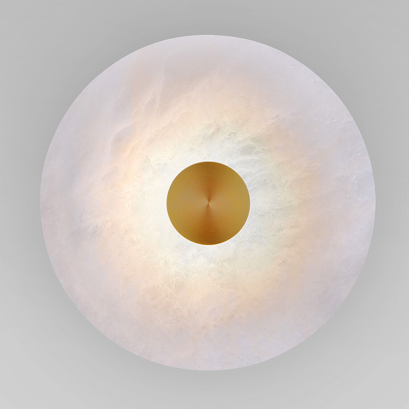 Бра светодиодный с мраморным рассеивателем латунь Латунь Белый Мрамор Bianco в Санкт-петербурге | Loft Concept 