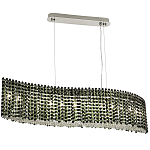 Линейная люстра изогнутой формы с хрустальными подвесками Crystal Art Chrome Green Linear Chandelier варинант исполнения - 2 | Loft Concept в Санкт-петербурге