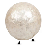 Настольная лампа из перламутра на металлическом каркасе Indonesian Egg варинант исполнения - 1 | Loft Concept в Санкт-петербурге