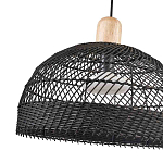 Подвесной светильник с округлым абажуром из черного ротанга Wicker Furniture варинант исполнения - 3 | Loft Concept в Санкт-петербурге