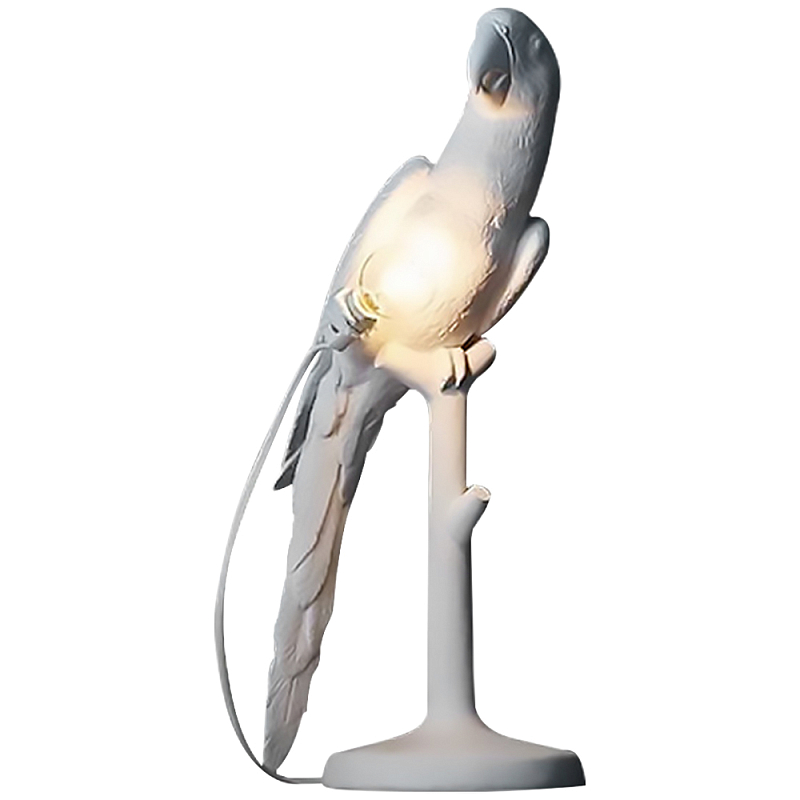 Настольная лампа в виде попугая White Parrot Table Lamp Белый в Санкт-петербурге | Loft Concept 