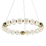 Люстра подвесная кольцевая с прозрачными рифлеными шарообразными плафонами Crystal Globule варинант исполнения - 1 | Loft Concept в Санкт-петербурге