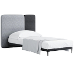 Кровать с большим мягким изголовьем Unity Grey Bed варинант исполнения - 3 | Loft Concept в Санкт-петербурге