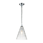 Подвесной светильник с прозрачным рельефным стеклянным плафоном в форме конуса Feiss варинант исполнения - 2 | Loft Concept в Санкт-петербурге