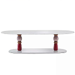 Дизайнерский журнальный стол на 2-х фигурных ножках с подстольем Lycad варинант исполнения - 1 | Loft Concept в Санкт-петербурге