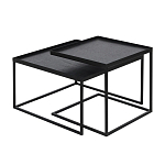 Комплект столиков с квадратными столешницами черные Black Table Combination варинант исполнения - 1 | Loft Concept в Санкт-петербурге