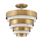 Потолочный светильник многоярусный с чередованием латунных и белых колец Hinkley  варинант исполнения - 1 | Loft Concept в Санкт-петербурге